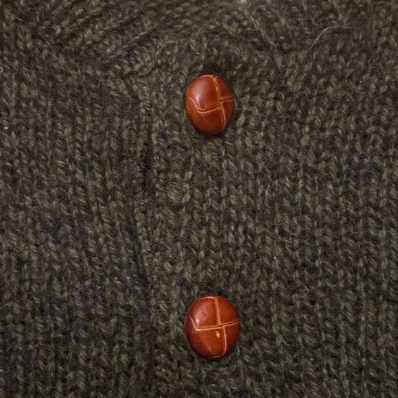 Vintage Environmental Clothing Sweater Green Wool Two Buttons Men M Made in USA - Picture 3 of 7